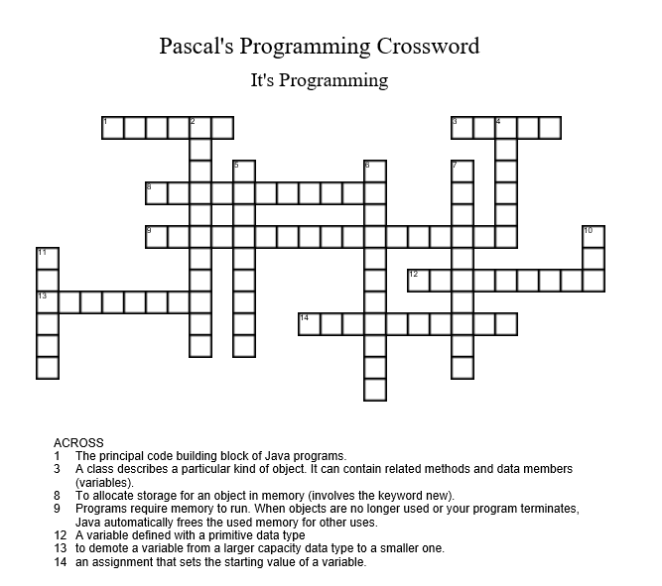 Pascal's Crossword